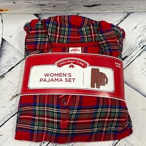 NWT WOMENS XMAS FAMILY CHRISTMAS HOLIDAY PJ PAJAMAS SET S 4 6 RED GREEN PLAID